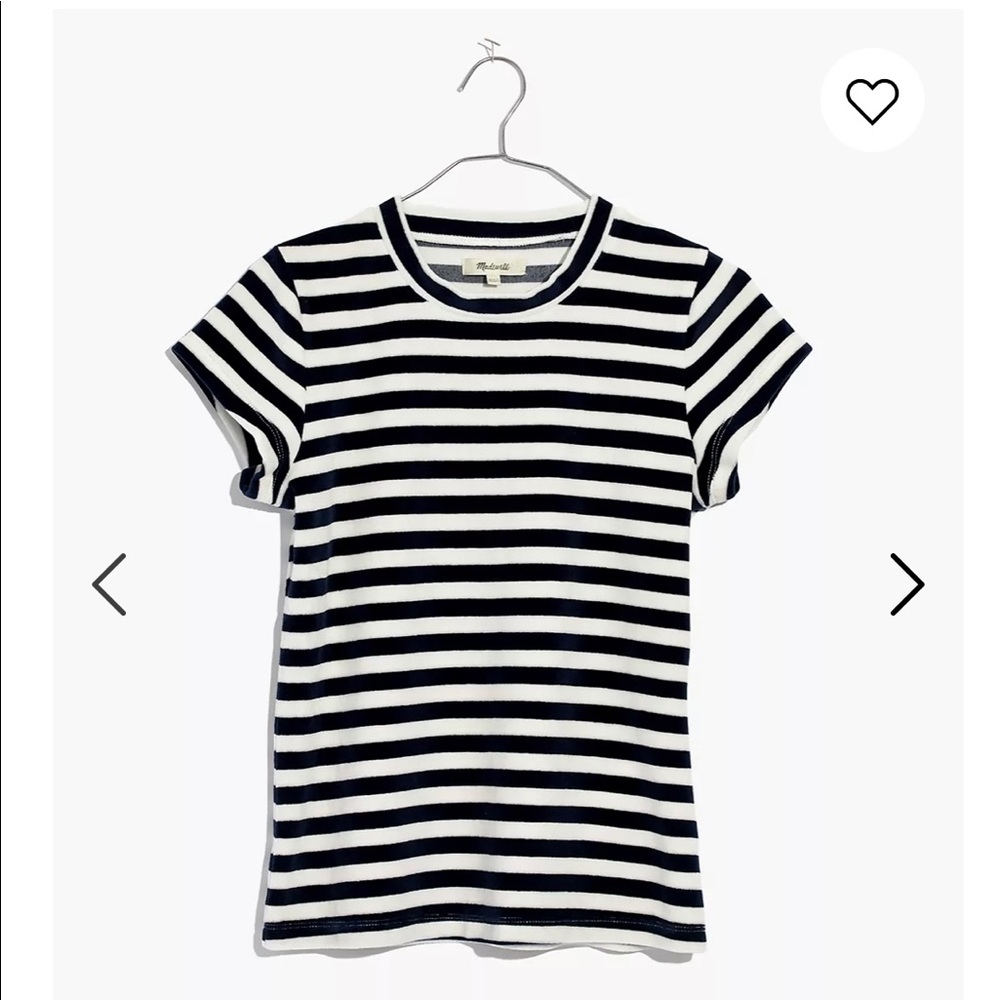 Madewell Velour striped shirt NWT